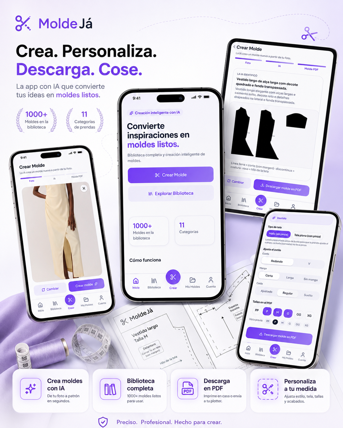Mockup de la app MoldeYa